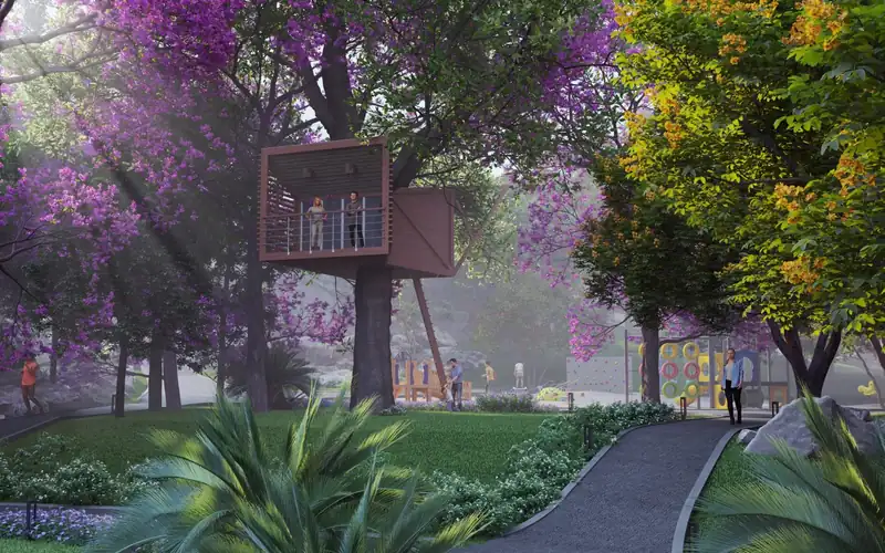 Provident Botanico: Tree house among jacaranda