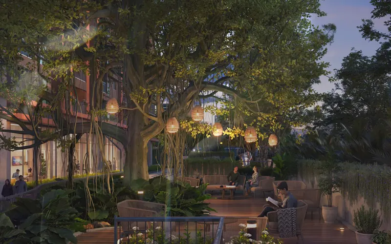 Purva Heritage: Tree-lit seating deck