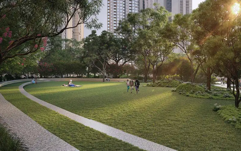 Purva Northern Lights: Central greens lawn